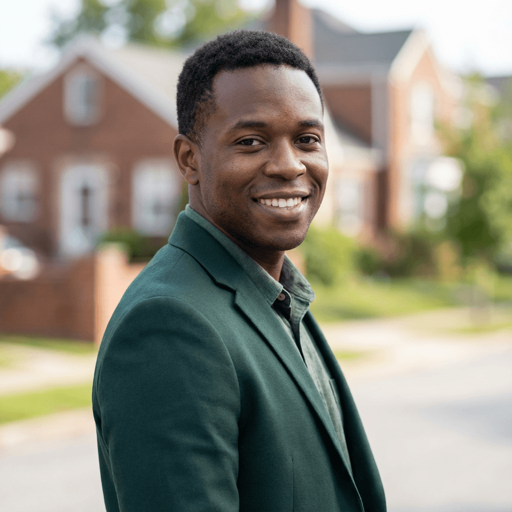 Daniel Okafor standing by a commercial pool